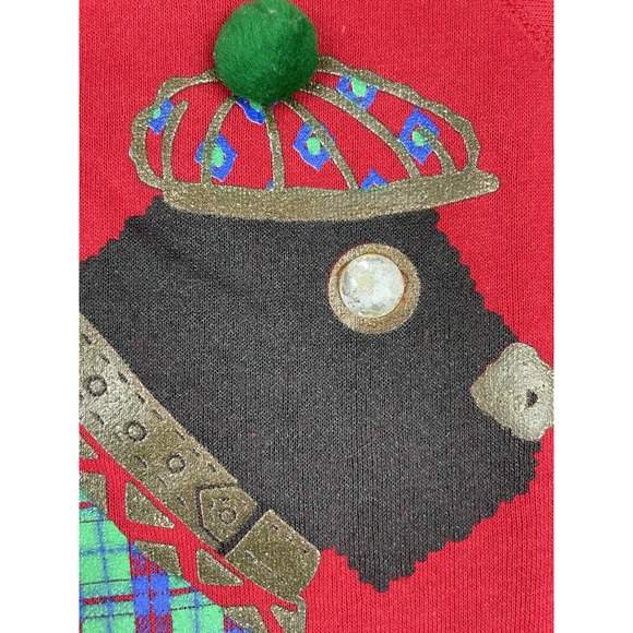 EZL Scotty Red Women's Sweatshirt Top Size L/XL Red Collard Fleece Cotton Blend - Picture 5 of 9